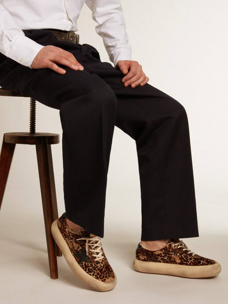 Golden Goose Men Space-Star Men's Space-Star In Animal Print Pony Skin And Shearling Lining - 3