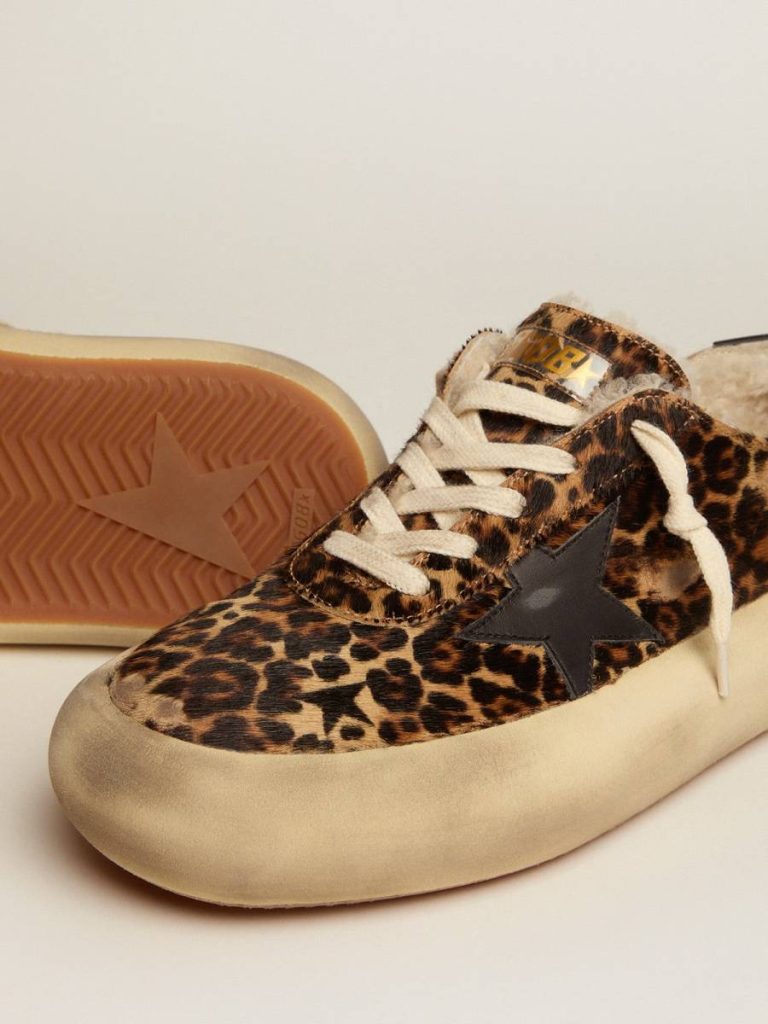 Golden Goose Men Space-Star Men's Space-Star In Animal Print Pony Skin And Shearling Lining - 4
