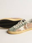 Golden Goose Men Super-Star Super-Star In Brown And Green Suede With White Nappa Leather Star - 3