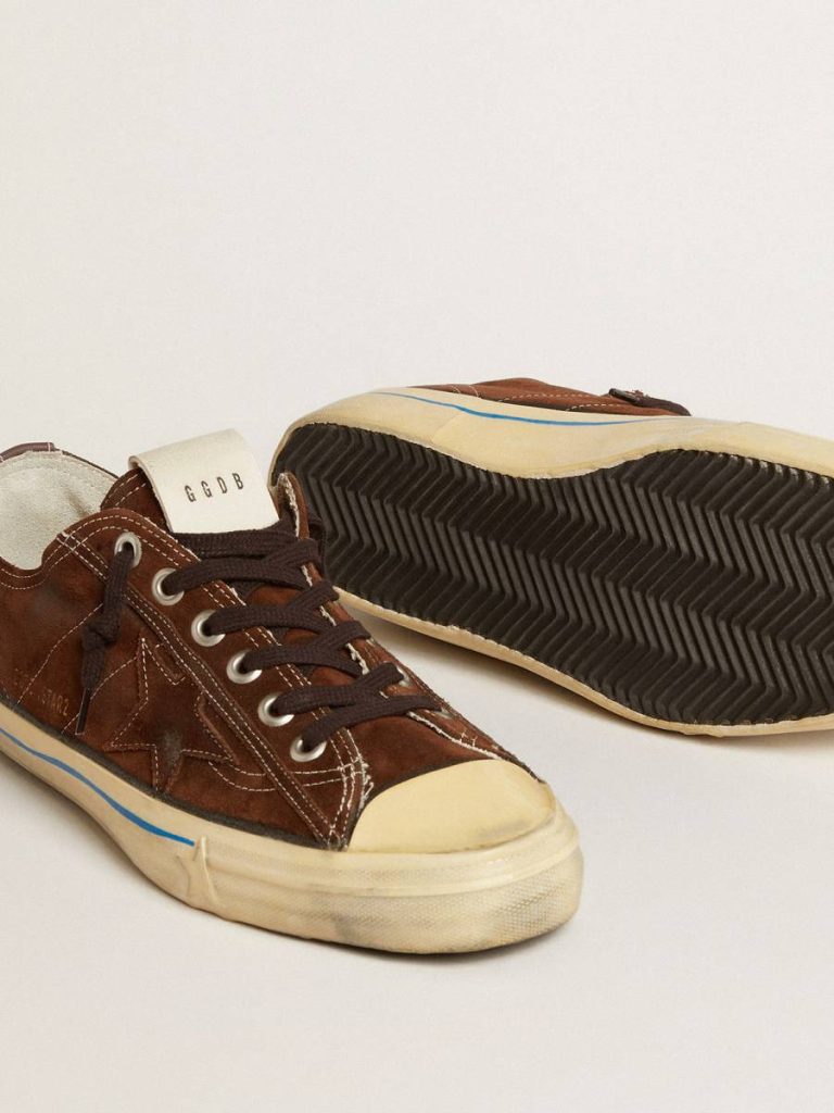 Golden Goose Men V-Star Ltd Sneakers In Dark Brown Suede With Tone-On-Tone Star V-Star - 3