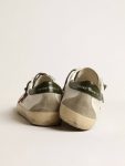 Golden Goose Men White Super-Star Men's Super-Star With Red Suede Star And Green Leather Heel Tab - 5