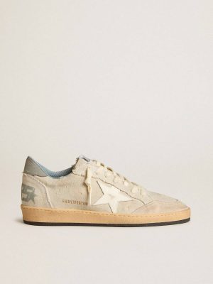 Golden Goose Men's Ball Star Ltd In Gray Canvas With Leather Star And Nubuck Heel Tab Ball Star Men - 1