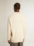 Golden Goose Men’s Round-Neck Sweater In Panama-Colored Cotton With Logo On The Back Knitwear Panama Men - 4