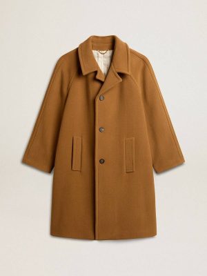 Golden Goose Men's Single-Breasted Coat In Tobacco Coats & Jackets Tobacco Men - 1