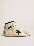 Golden Goose Men's Sky-Star In Cream-Colored Nylon And Leather With Blue Suede Star Sky-Star Men - 1