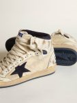 Golden Goose Men's Sky-Star In Cream-Colored Nylon And Leather With Blue Suede Star Sky-Star Men - 4