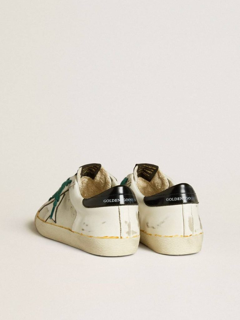Golden Goose Men’s Super-Star Lab In White Leather With White Star And Black Heel Tab Super-Star Men - 4