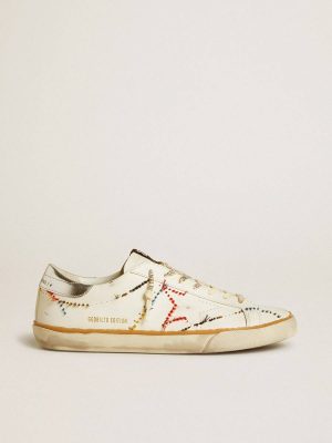 Golden Goose Men’s Super-Star Ltd With Perforated Star And Metallic Leather Heel Tab Men Super-Star - 1