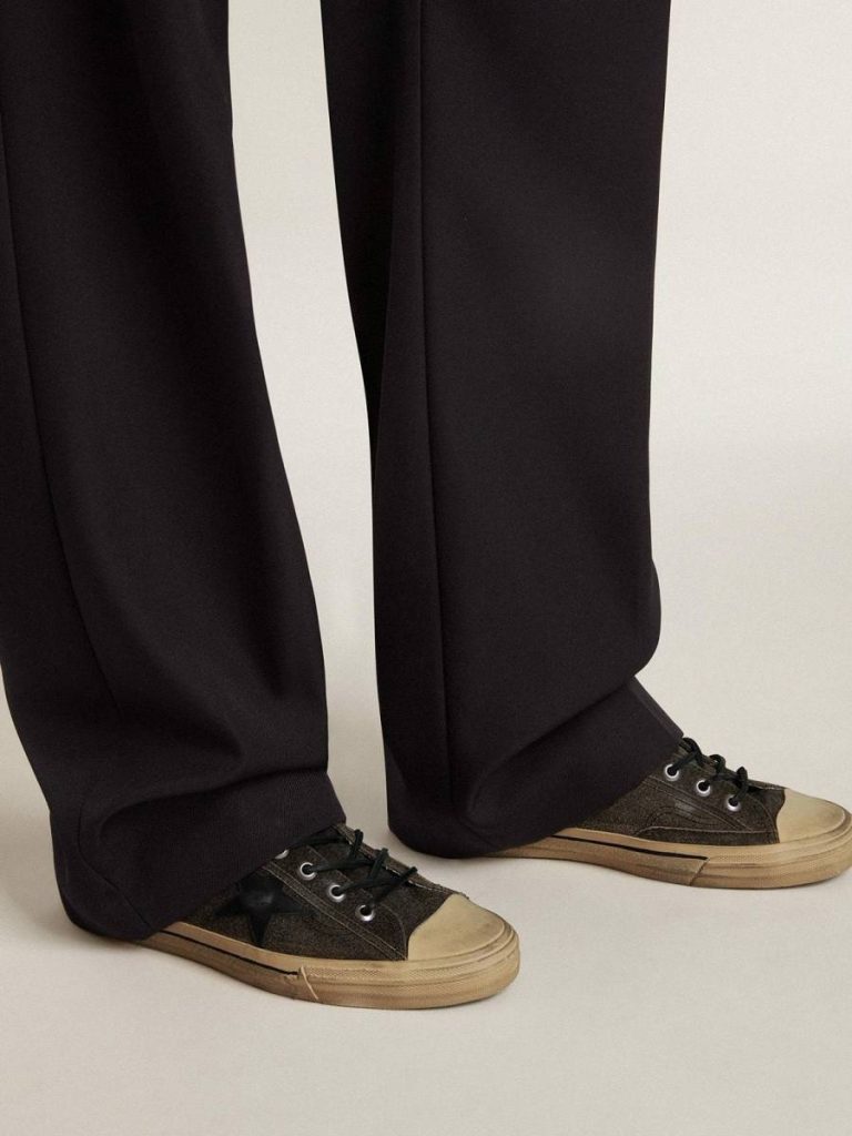 Golden Goose Men’s V-Star In Black Suede With Black Leather Star Men V-Star - 3