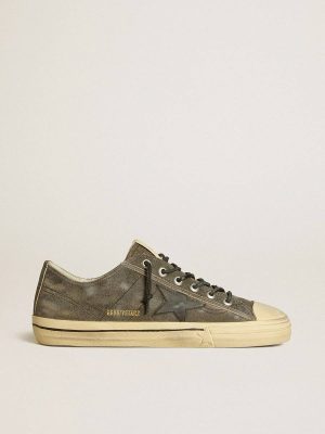 Golden Goose Men’s V-Star In Black Suede With Black Leather Star Men V-Star - 1
