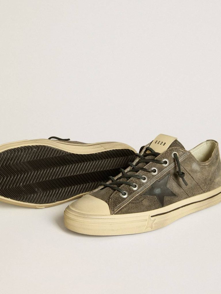Golden Goose Men’s V-Star In Black Suede With Black Leather Star Men V-Star - 4