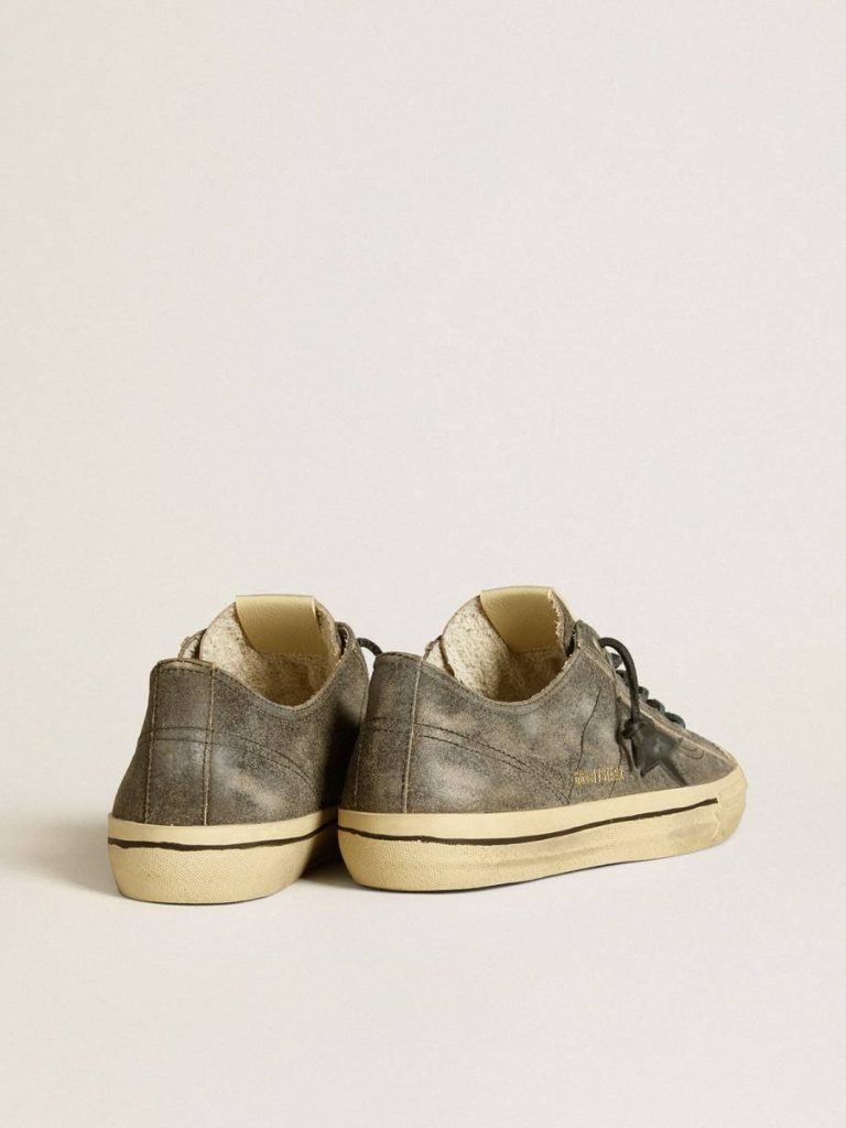 Golden Goose Men’s V-Star In Black Suede With Black Leather Star Men V-Star - 5