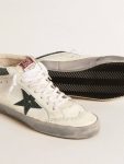 Golden Goose Mid Star With Green Metallic Leather Star And White Flash Men White Mid Star - 4