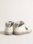 Golden Goose Mid Star With Green Metallic Leather Star And White Flash Men White Mid Star - 5