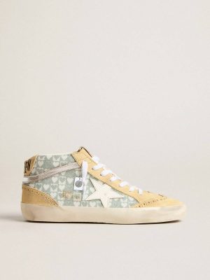 Golden Goose Mid Star Women Mid Star With Heart Print In Swarovski Crystals And Silver Flash - 1