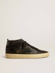 Golden Goose Mid Star Women Women's Mid Star In Black Nappa With Black Glitter Star And Suede Flash - 1