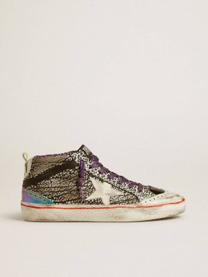 Golden Goose Mid Star Women’s Mid Star Lab In Animal-Print Leather With A White Star Women - 1