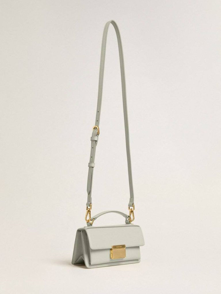 Golden Goose Mineral Gray Women Crossbody Bags Small Venezia Bag In Mineral-Gray Boarded Leather With Gold Details - 2