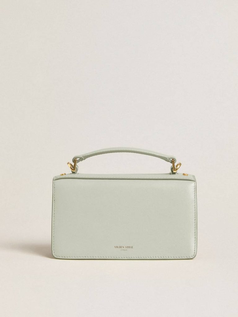 Golden Goose Mineral Gray Women Crossbody Bags Small Venezia Bag In Mineral-Gray Boarded Leather With Gold Details - 4