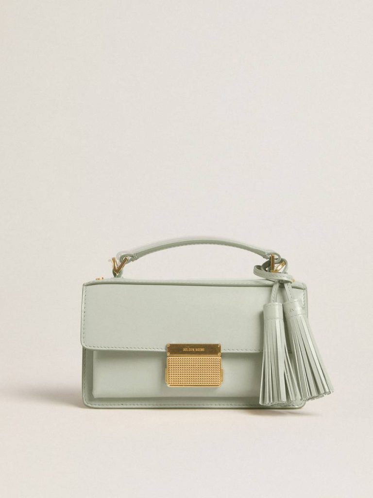 Golden Goose Mineral Gray Women Crossbody Bags Small Venezia Bag In Mineral-Gray Boarded Leather With Gold Details - 5