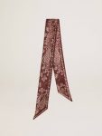 Golden Goose Ribbon In Burgundy Silk Twill With Paisley Pattern Bag Accessories Women Burgundy - 1