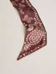 Golden Goose Ribbon In Burgundy Silk Twill With Paisley Pattern Bag Accessories Women Burgundy - 2