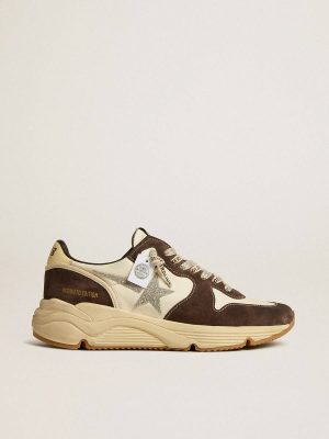 Golden Goose Running Sole Ltd In Nappa And Brown Suede With A Swarovski Crystal Star Women Running Sole - 1