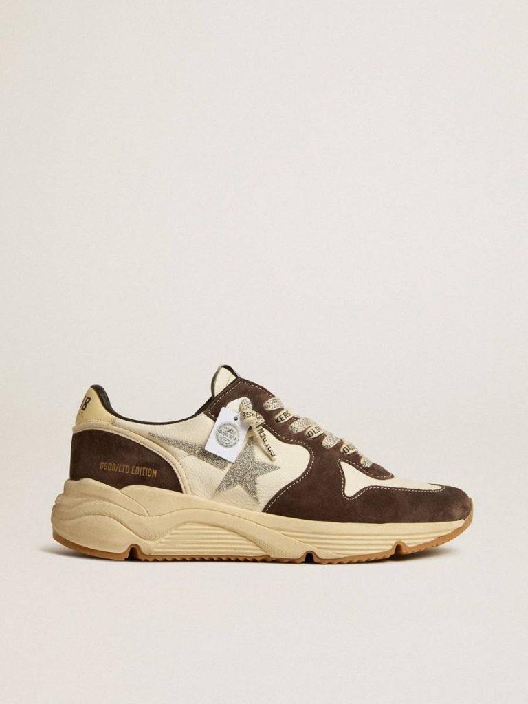 Golden Goose Running Sole Ltd In Nappa And Brown Suede With A Swarovski Crystal Star Women Running Sole - 1