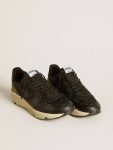 Golden Goose Running Sole Women Women's Running Sole In Black Glitter With Leather Star And Nubuck Heel Tab - 2
