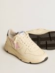 Golden Goose Running Sole Women Women's Running Sole In Nappa Leather With Pink Leather Star And Blue Leather Heel Tab - 3
