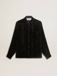 Golden Goose Shirts Velvet-Effect Black Shirt With Embroidery Black Women - 1