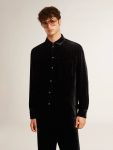 Golden Goose Shirts Velvet-Effect Black Shirt With Embroidery Black Women - 4
