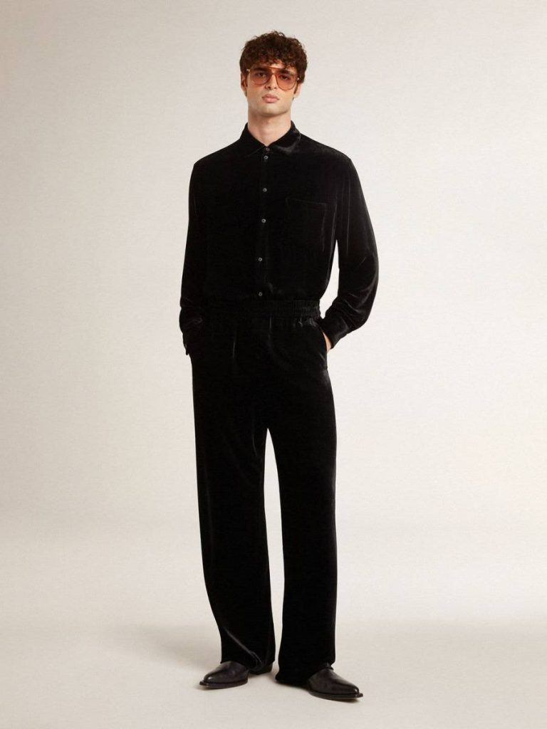 Golden Goose Shirts Velvet-Effect Black Shirt With Embroidery Black Women - 5