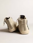 Golden Goose Slide In Beige Mesh And Nylon With Blue Leather Star And Flash Men Slide - 5