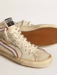 Golden Goose Slide Men Men’s Slide With Light Blue Leather Star And Metallic Silver Leather Flash - 3
