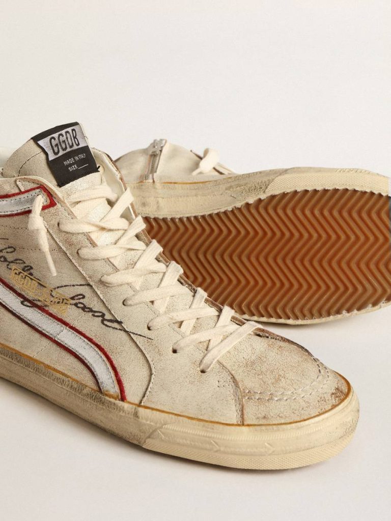 Golden Goose Slide Men Men’s Slide With Light Blue Leather Star And Metallic Silver Leather Flash - 3