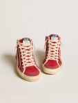 Golden Goose Slide Slide In Red Suede With Silver Star And Lizard Print Flash Women - 2