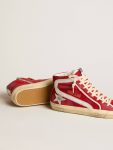 Golden Goose Slide Slide In Red Suede With Silver Star And Lizard Print Flash Women - 3