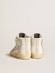 Golden Goose Slide With Nude Leather Star And Suede And Swarovski Crystal Flash Women Slide White - 4
