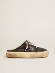 Golden Goose Space-Star Men Men's Space-Star Sabot Shoes In Quilted Black Nylon With Shearling Lining Black - 1