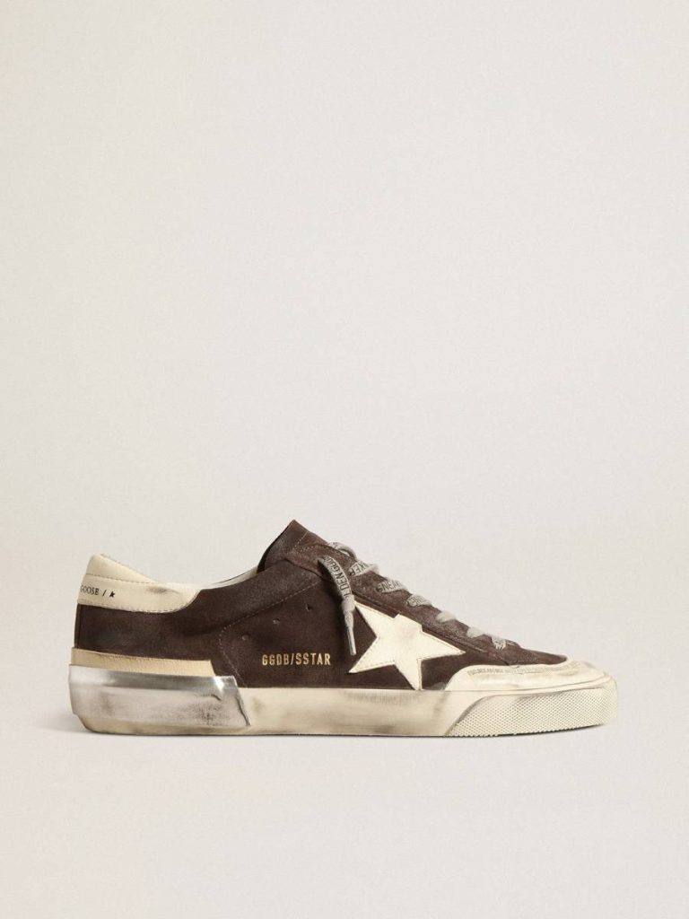 Golden Goose Super-Star In Gray Suede With Ecru Nappa Star And Heel Tab Men Super-Star - 1