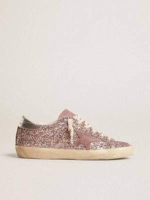 Golden Goose Super-Star Ltd In Glitter With Suede Star And Silver Heel Tab Super-Star Women - 1