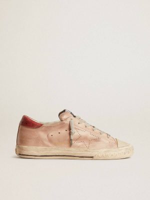 Golden Goose Super-Star Ltd In Pink Nubuck With Perforated Star And Leather Heel Tab Women Super-Star - 1