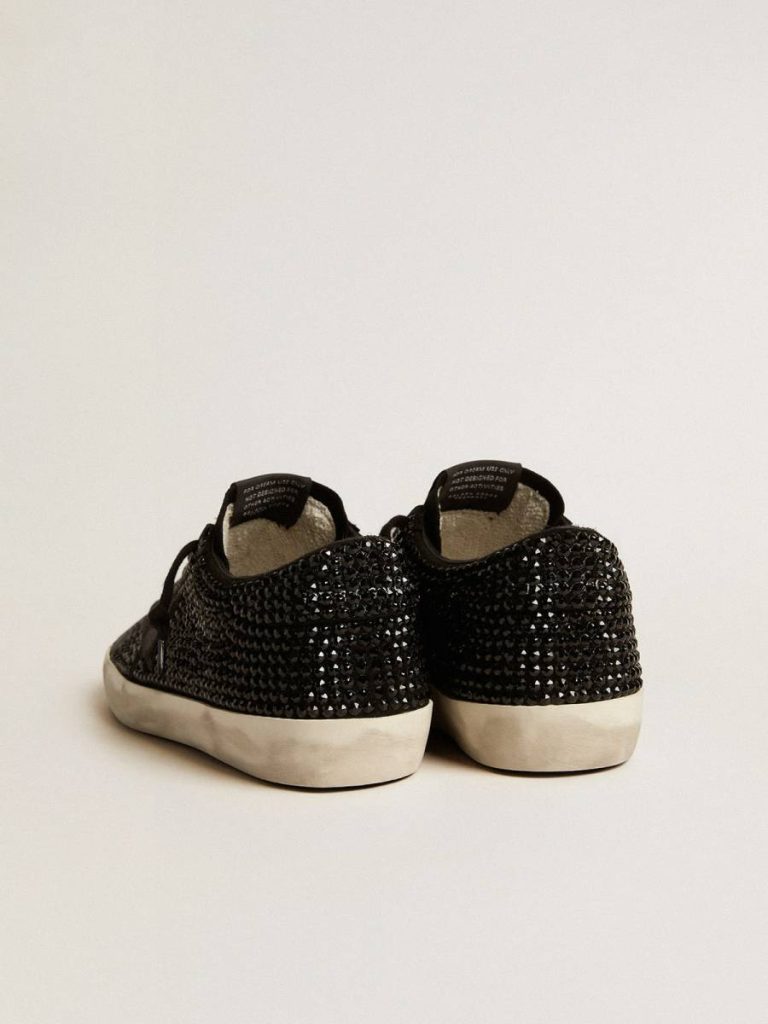 Golden Goose Super-Star Super-Star In Black Suede With Swarovski Crystals And Black Suede Star Women - 4