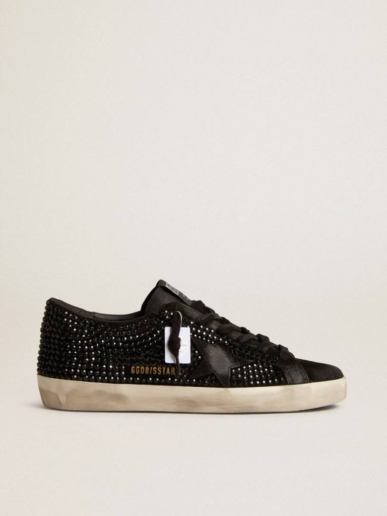 Golden Goose Super-Star Super-Star In Black Suede With Swarovski Crystals And Black Suede Star Women - 1