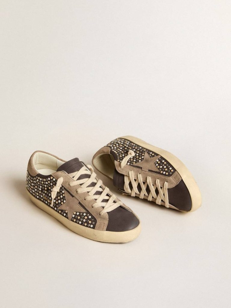 Golden Goose Super-Star Super-Star Ltd In Gray Nubuck With Swarovski Pearls And Suede Star Women - 2