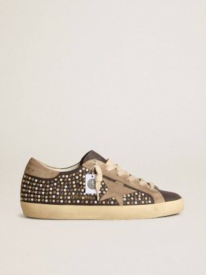 Golden Goose Super-Star Super-Star Ltd In Gray Nubuck With Swarovski Pearls And Suede Star Women - 1