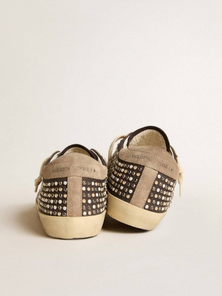 Golden Goose Super-Star Super-Star Ltd In Gray Nubuck With Swarovski Pearls And Suede Star Women - 4