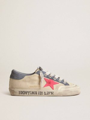 Golden Goose Super-Star Super-Star Penstar Ltd In Canvas With Lobster-Colored Suede Star Women - 1