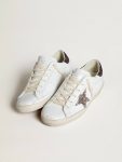 Golden Goose Super-Star White Women’s Super-Star With Silver Glitter Star And Lilac Glitter Heel Tab Women - 2